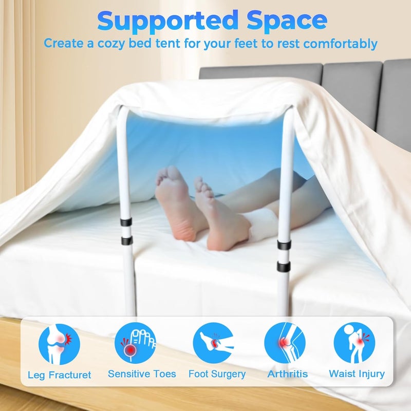 NorBeng Blanket Lifter for Feet, Height Adjustable Non-Slip Blanket Lifters for Foot of Bed, Aluminum Alloy Blanket Support for Foot Knee Toes Leg Ankle Post Surgery Recovery, 4 Clips Included - Image 5
